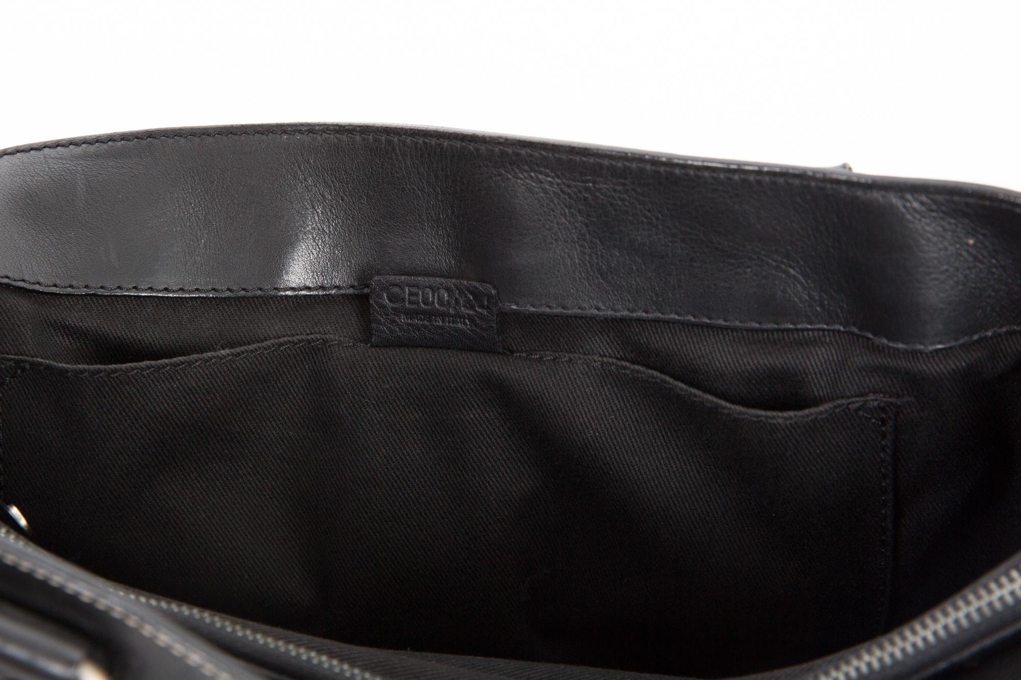 Black Celine Leather Boogie Tote Bag For Sale 4