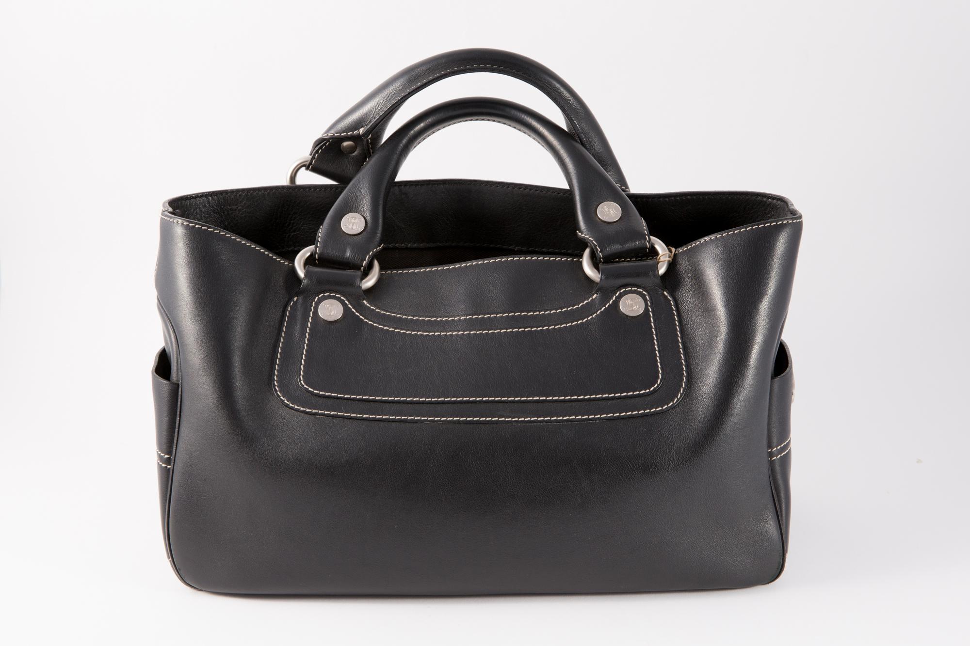Women's Black Celine Leather Boogie Tote Bag For Sale