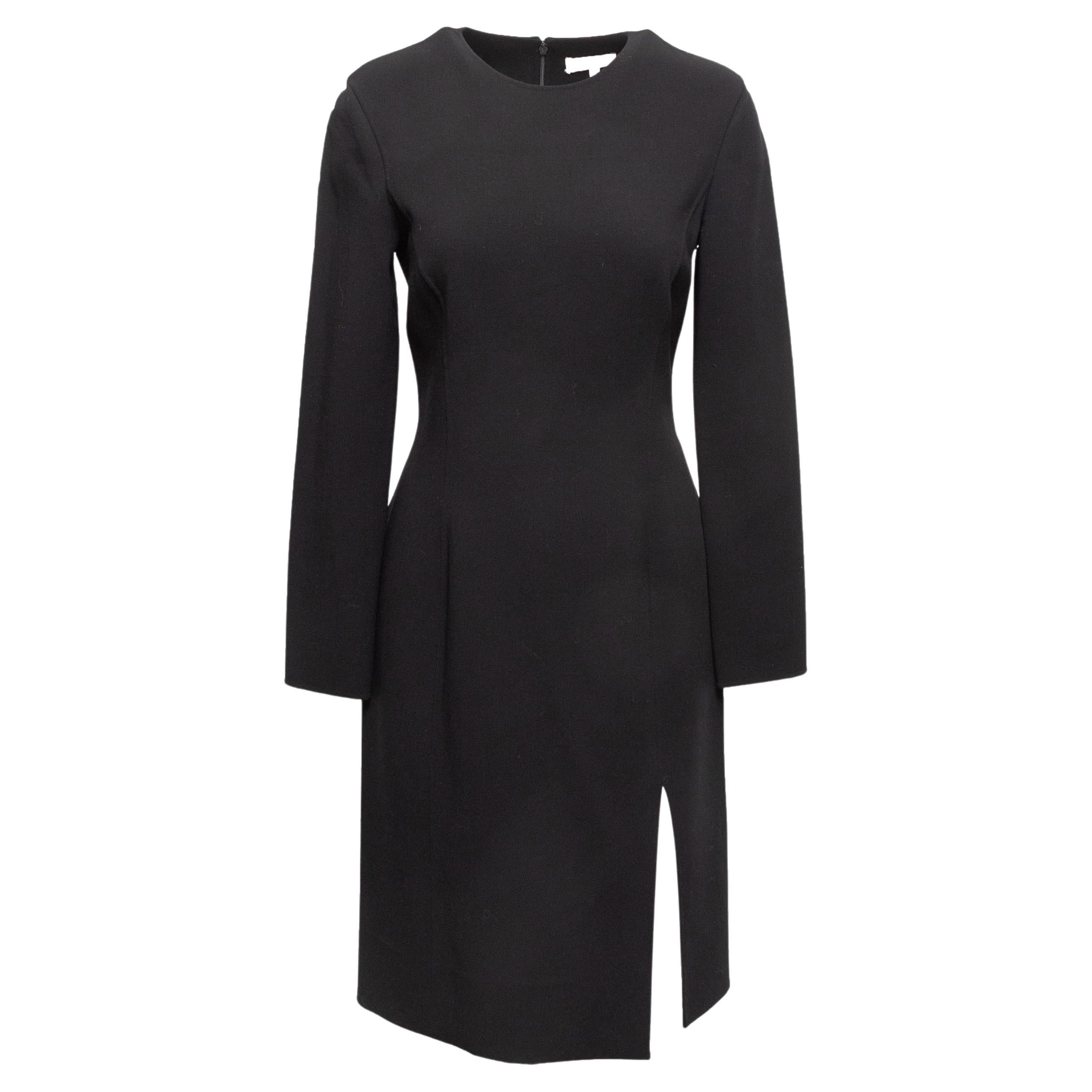 Black Celine Long Sleeve Wool Dress