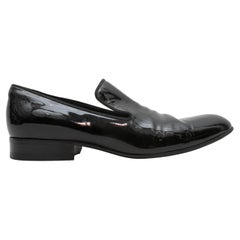 Schwarze Celine Loafers aus Lackleder in Schwarz, Größe 38
