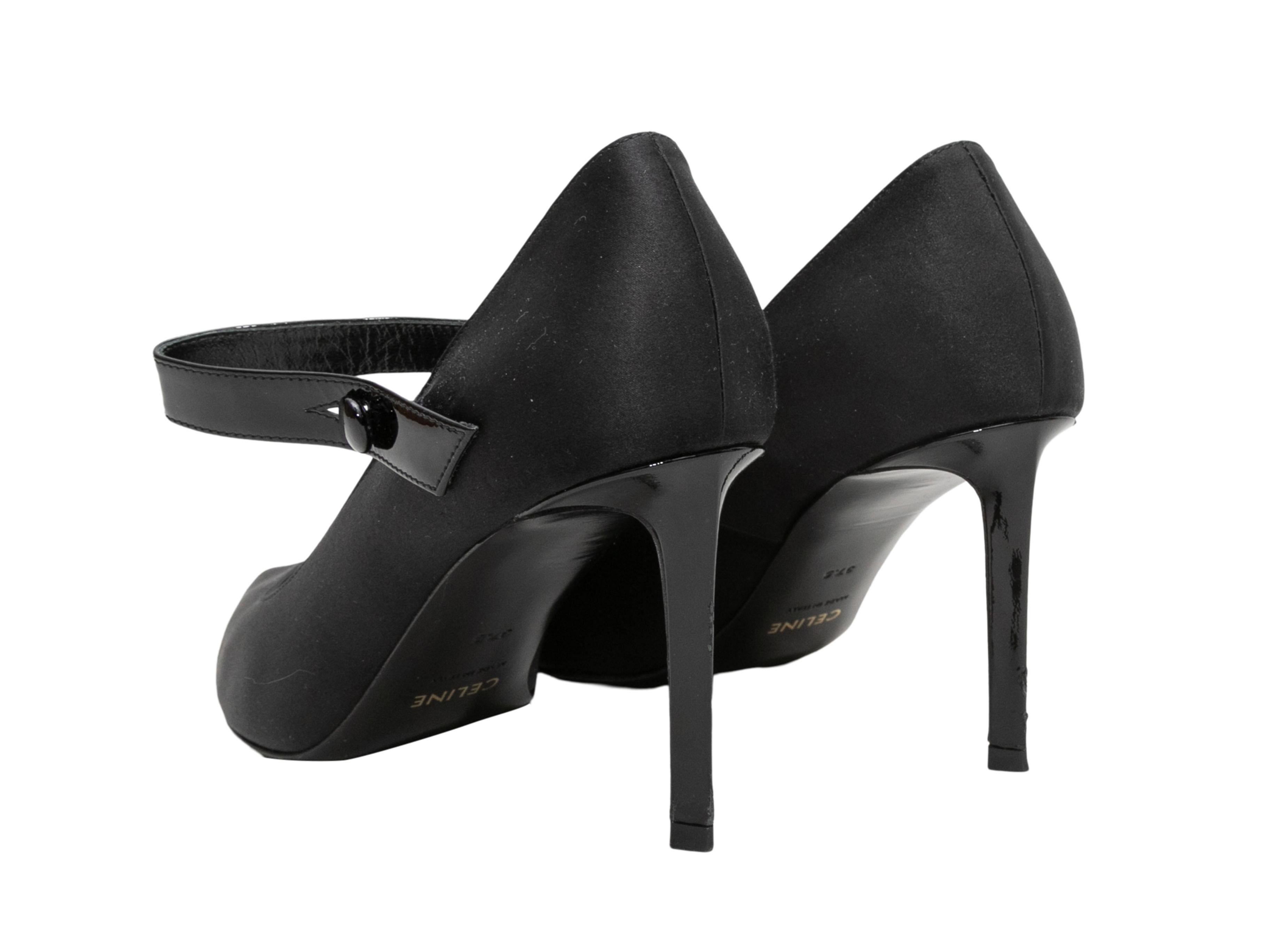 Black Celine Pointed-Toe Mary Jane Pumps Size 37.5 1