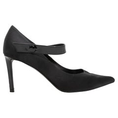 Black Celine Pointed-Toe Mary Jane Pumps Size 37.5
