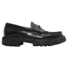 Black Celine Triumph Chunky Kiltie Loafers