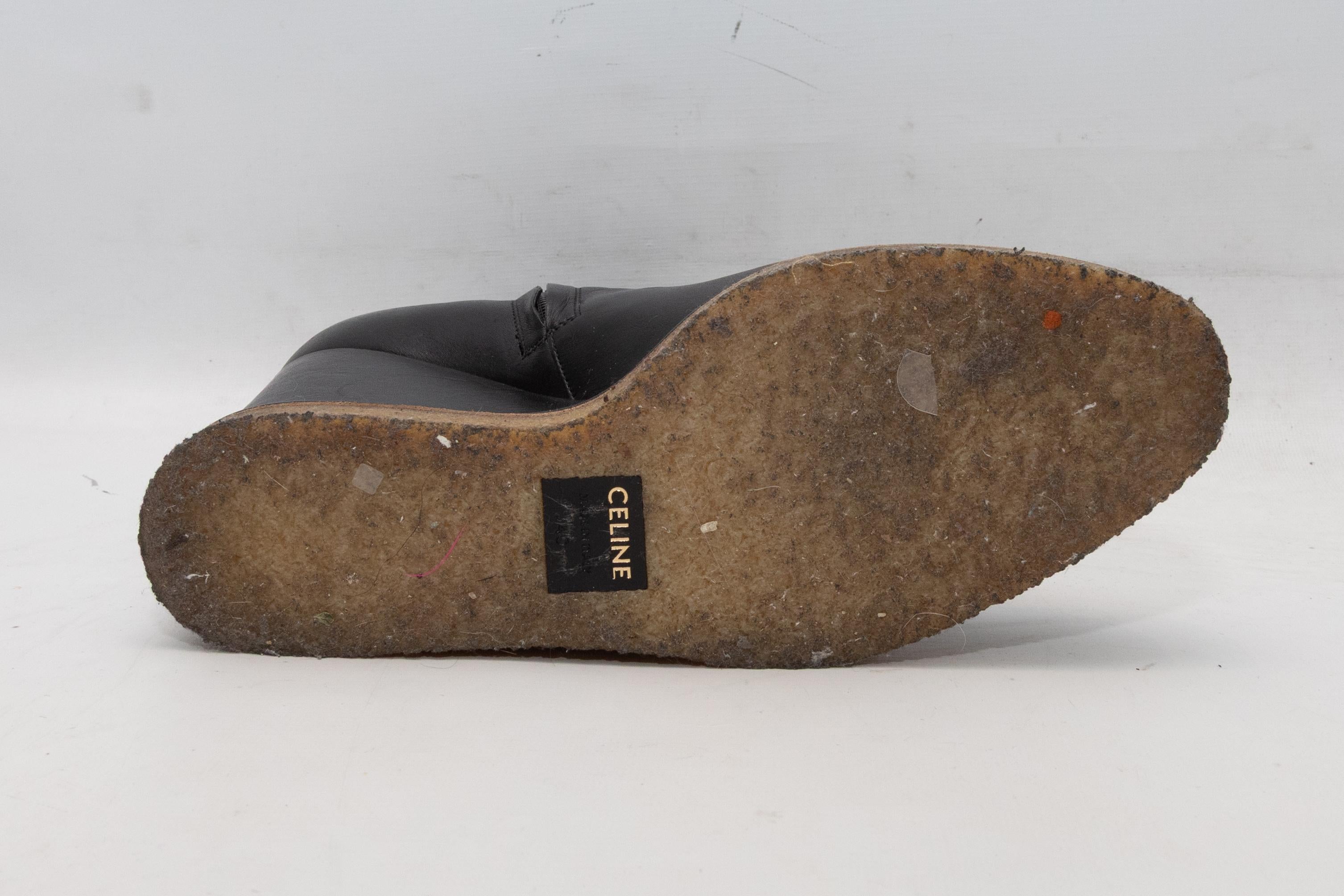 Black Celine Wedge Ankle Boots Size 40 Pour femmes en vente