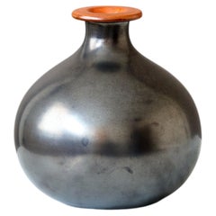 Black Ceramic Art Deco Vase by Nyman & Nyman, Höganäs, Sweden, 1930s