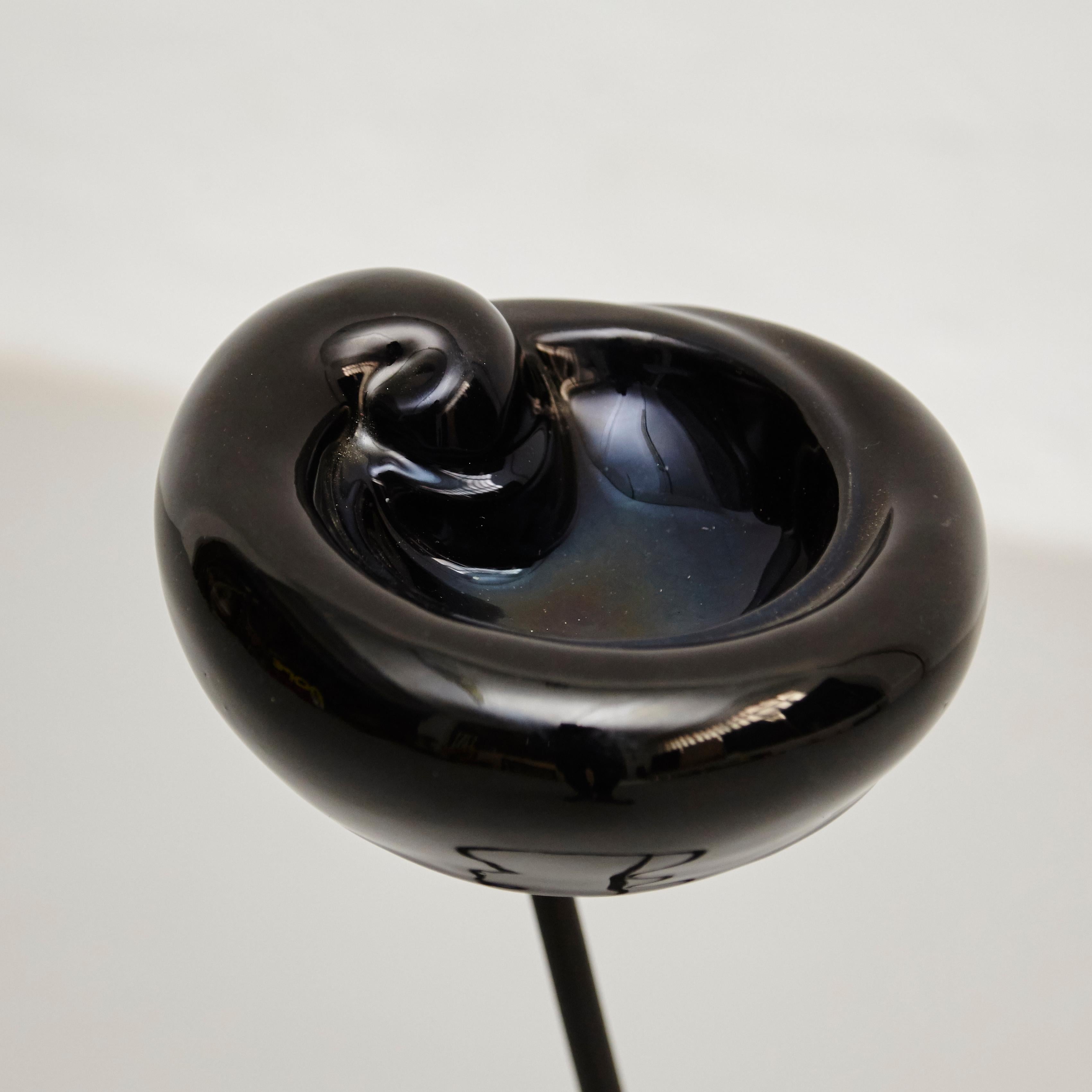 Black Ceramic Ashtray after Mathieu Matégot and Georges Jouve, circa 1950 In Good Condition In Barcelona, Barcelona
