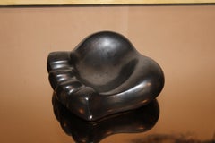 Black Ceramic "Bear Paw" Ashtray by Georges Jouve, France 20th Century