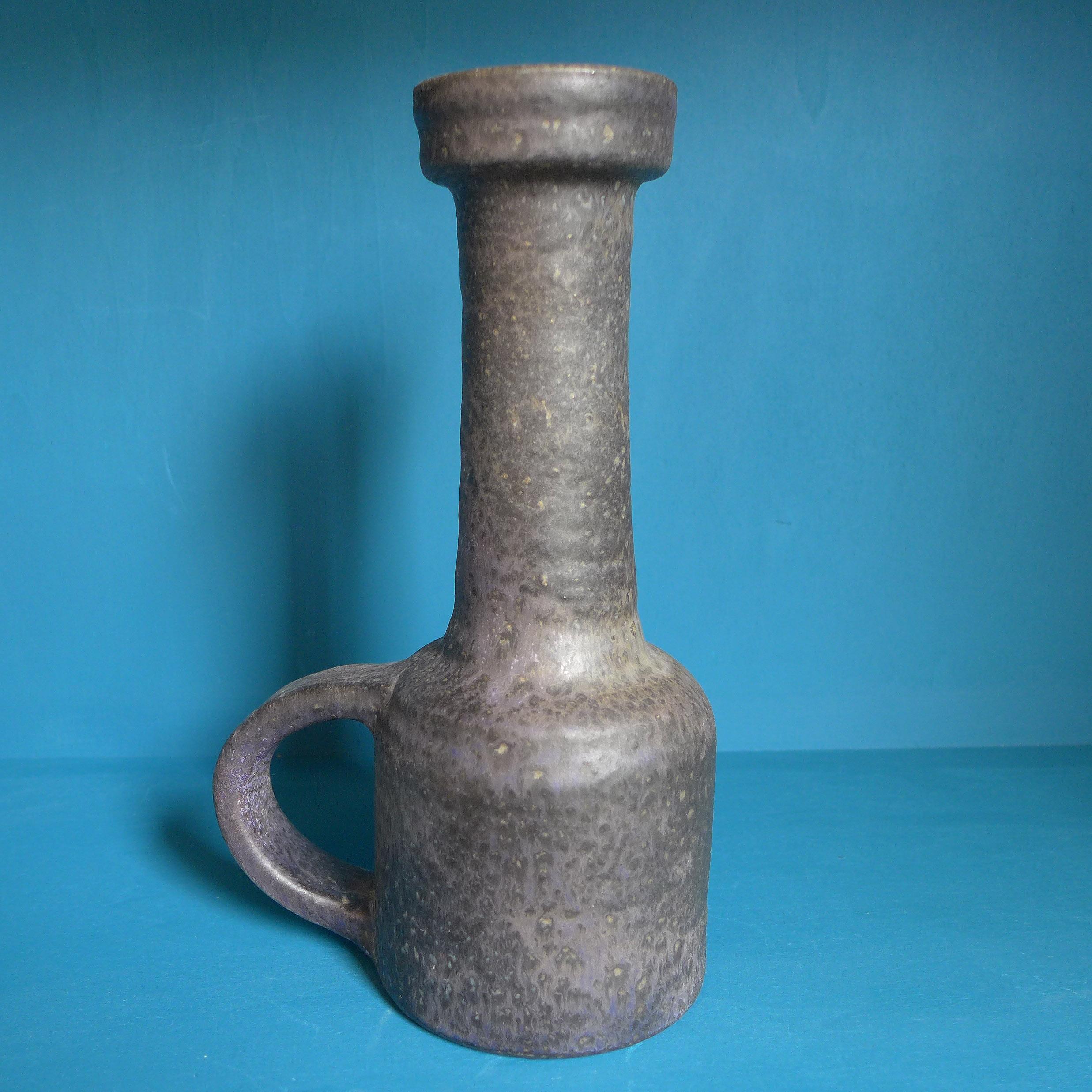 20th Century Black Ceramic Bottle Vase For Sale
