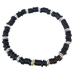 Pulsera Cerámica Negra 14 kt Oro Blanco Lazo Kollektion Silueta Alemania