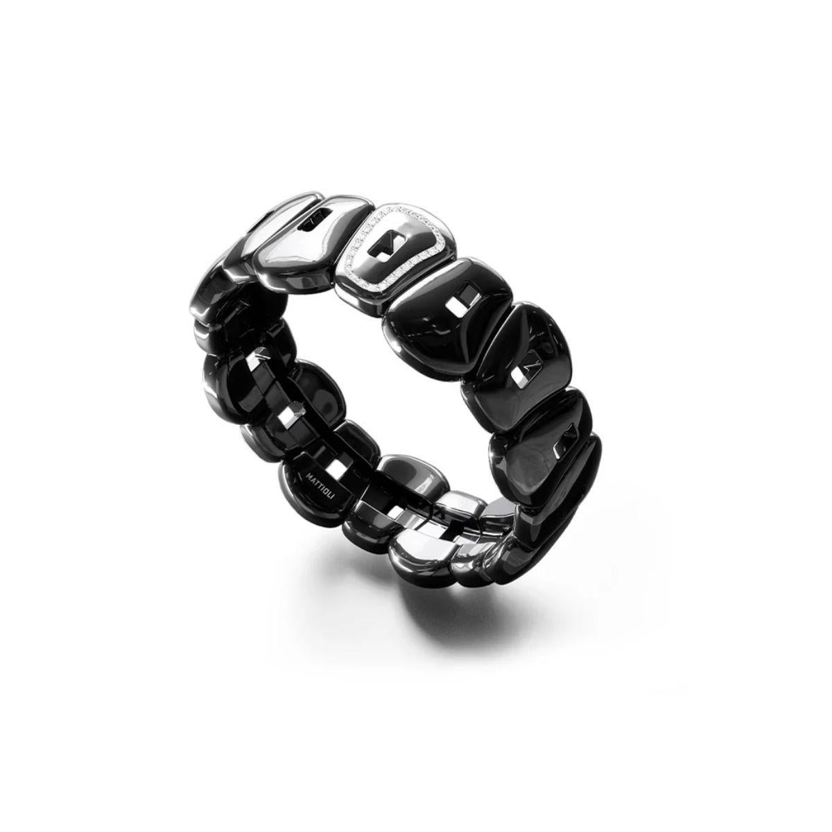 Black Ceramic Collection 18K und weißer Diamant Goldarmband im Angebot 3