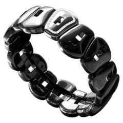 Black Ceramic Collection 18K und weißer Diamant Goldarmband