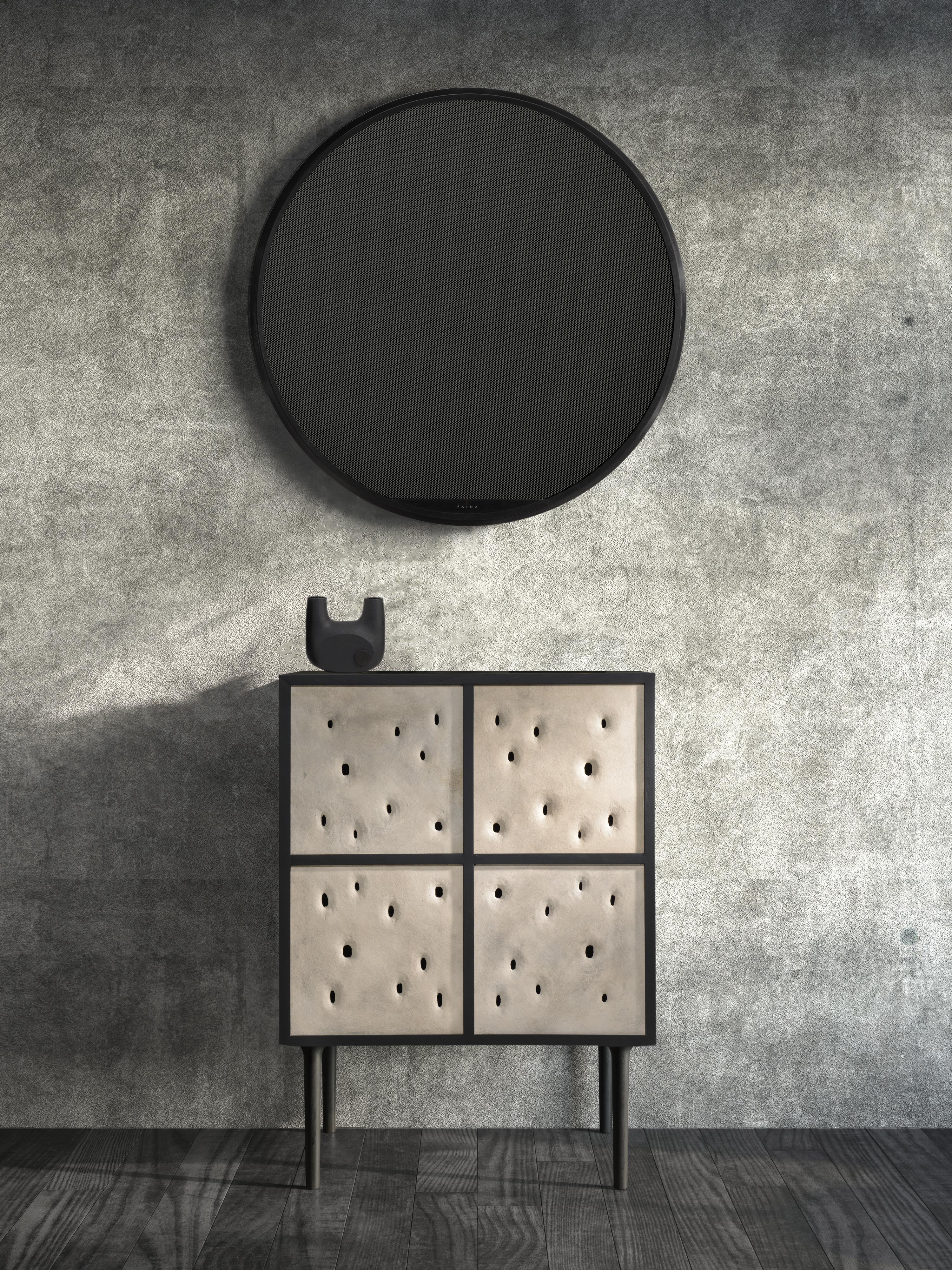 Black Ceramic Contemporary Bar Cabinet by Faina 1