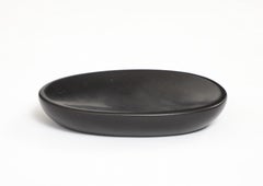 Black Ceramic Galet Vide-Poche, Mid-Century Modern, France, 1950