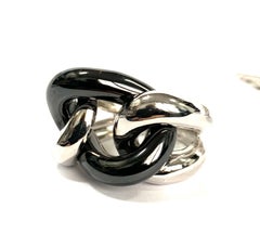Black Ceramic Ring 18 Karat White Gold - FASHION GROUMETTE collection*