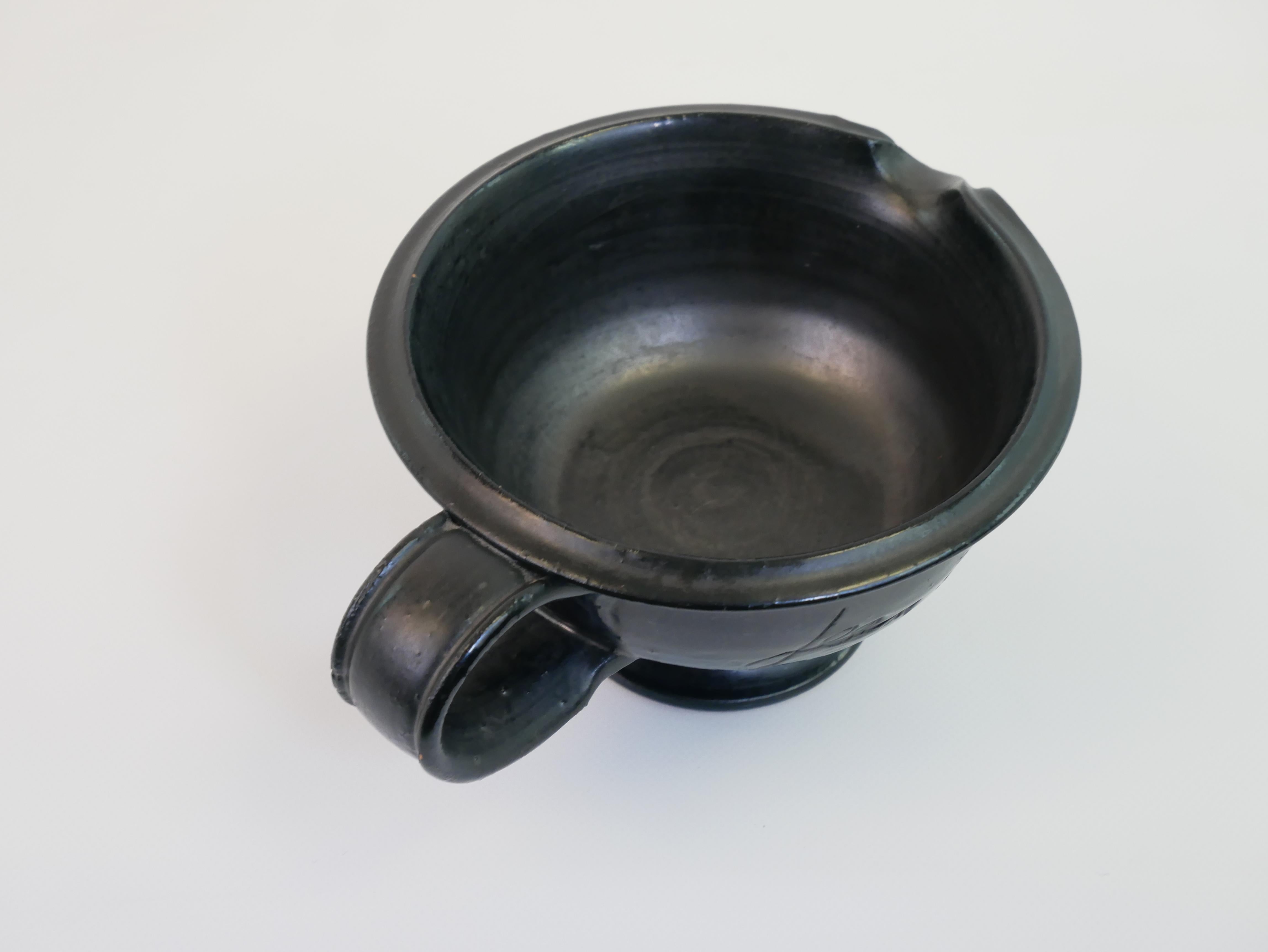 Black ceramic jug by Jean Marais, Vallauris circa 1950 For Sale 3
