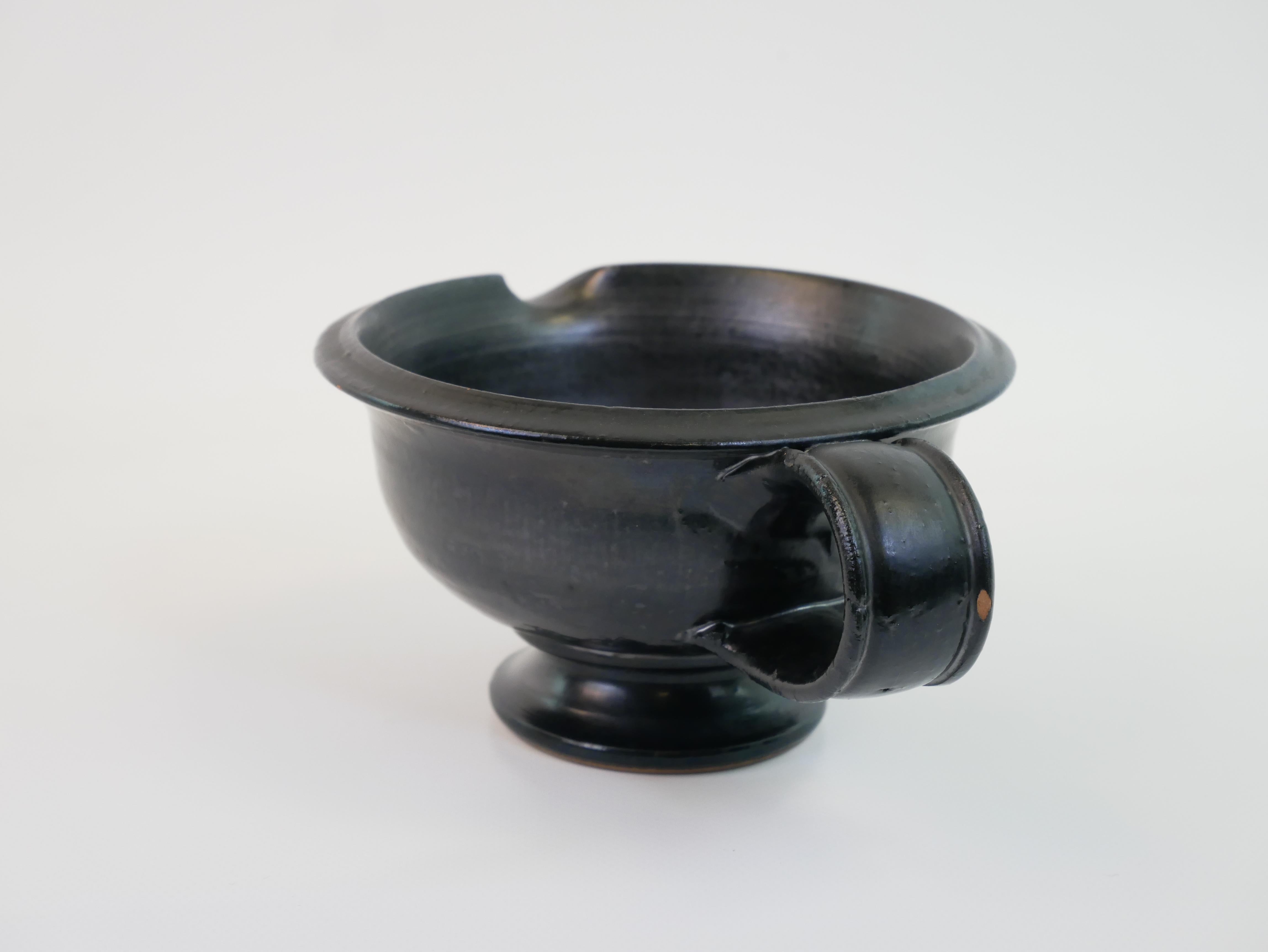 Ceramic Black ceramic jug by Jean Marais, Vallauris circa 1950 For Sale