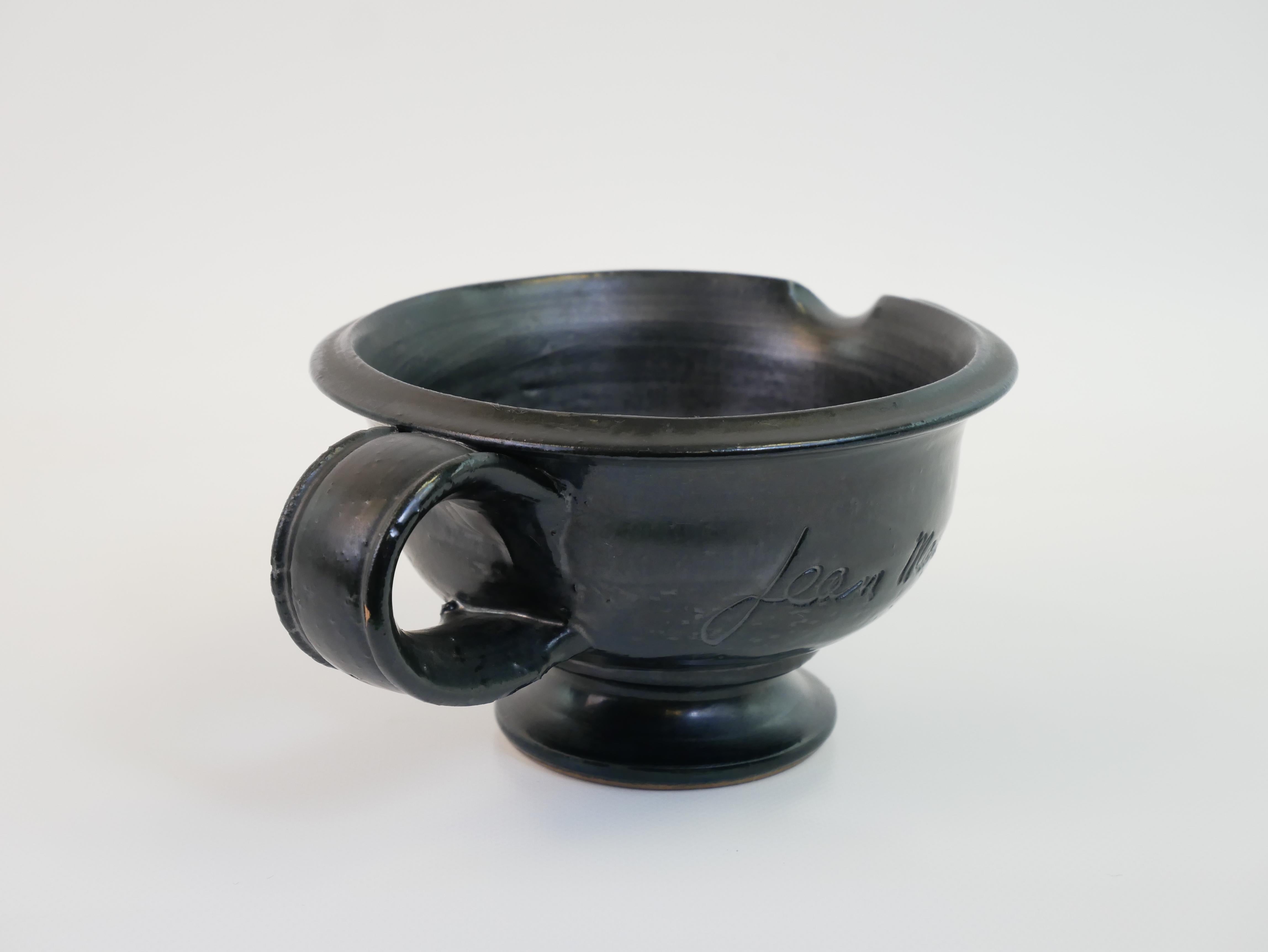 Black ceramic jug by Jean Marais, Vallauris circa 1950 For Sale 2