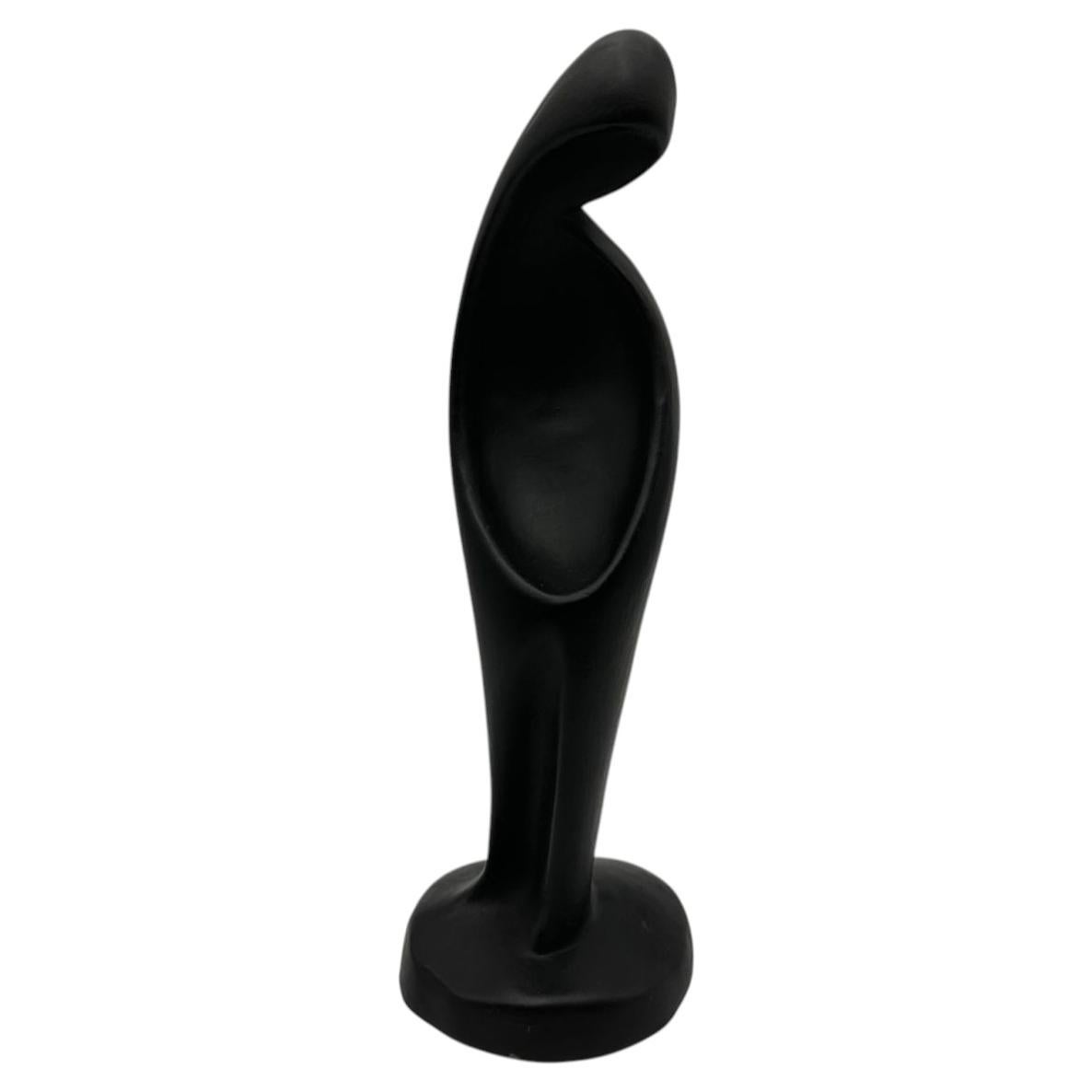 Schwarze Madonnenskulptur aus Keramik im style of Georges Jouve, 1960er Jahre