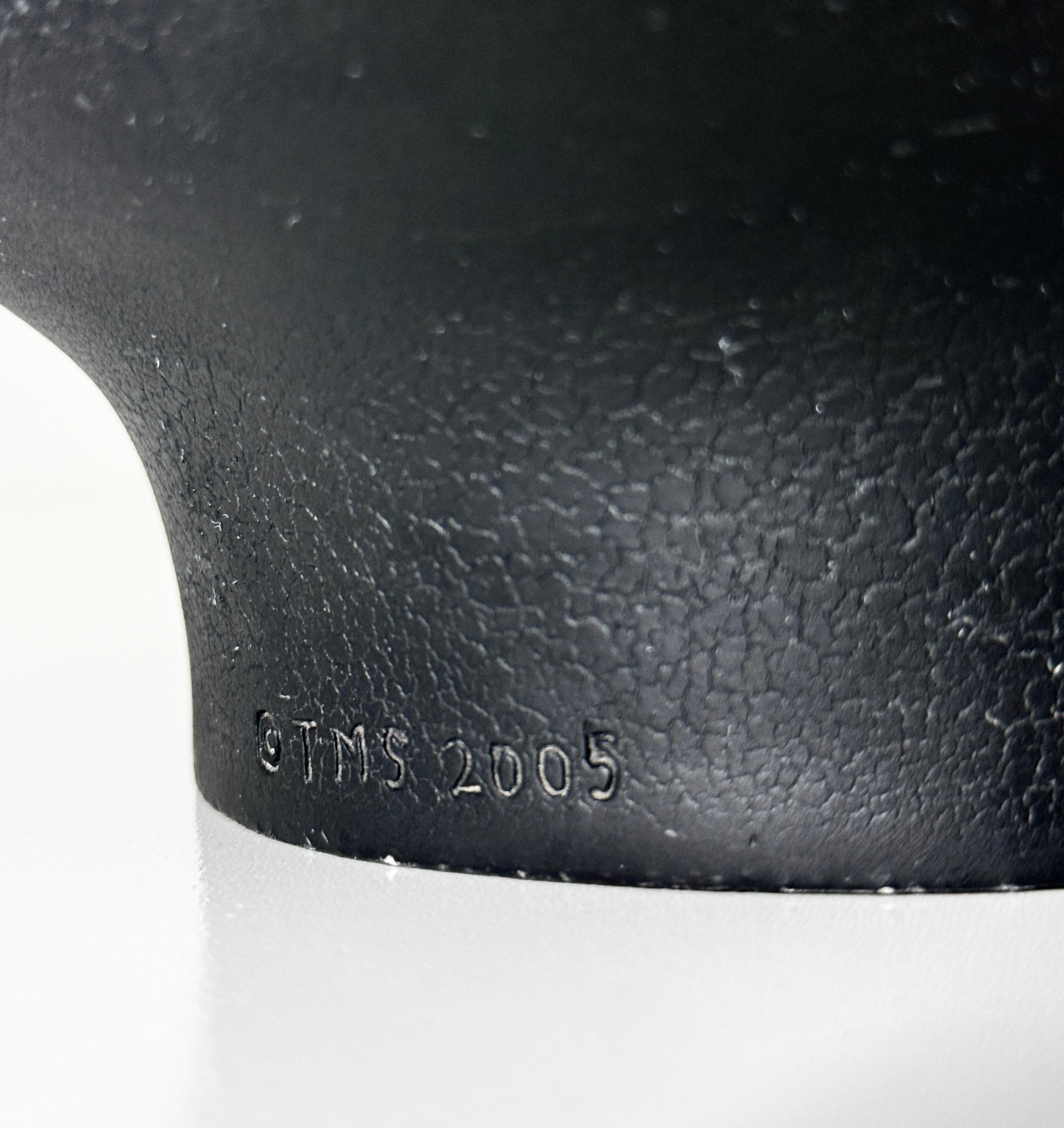 Black Ceramic Perpetual Face Vase in the Style of Piero Fornasetti by TMS 2005 For Sale 5
