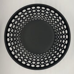 Black Ceramic Pierced Centerpiece Bowl