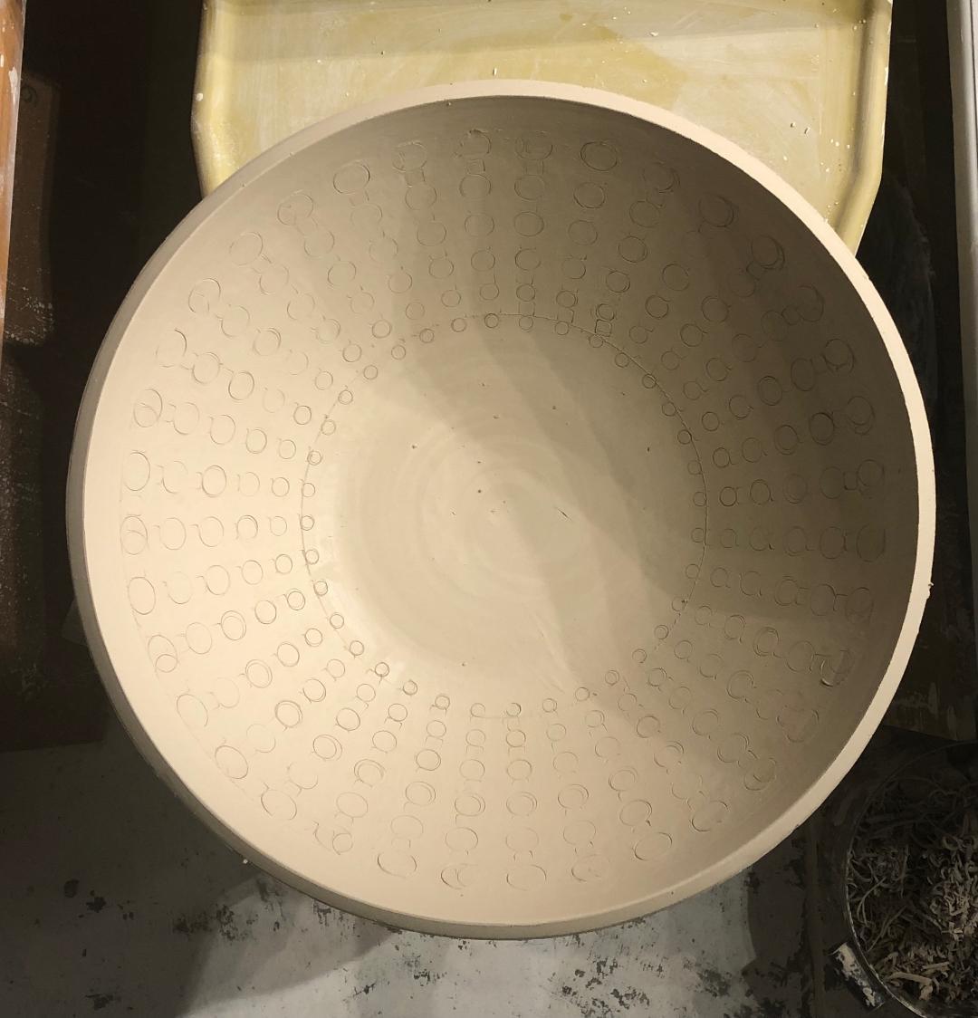 Black Ceramic Pierced Centerpiece Bowl In New Condition For Sale In Oakland, CA
