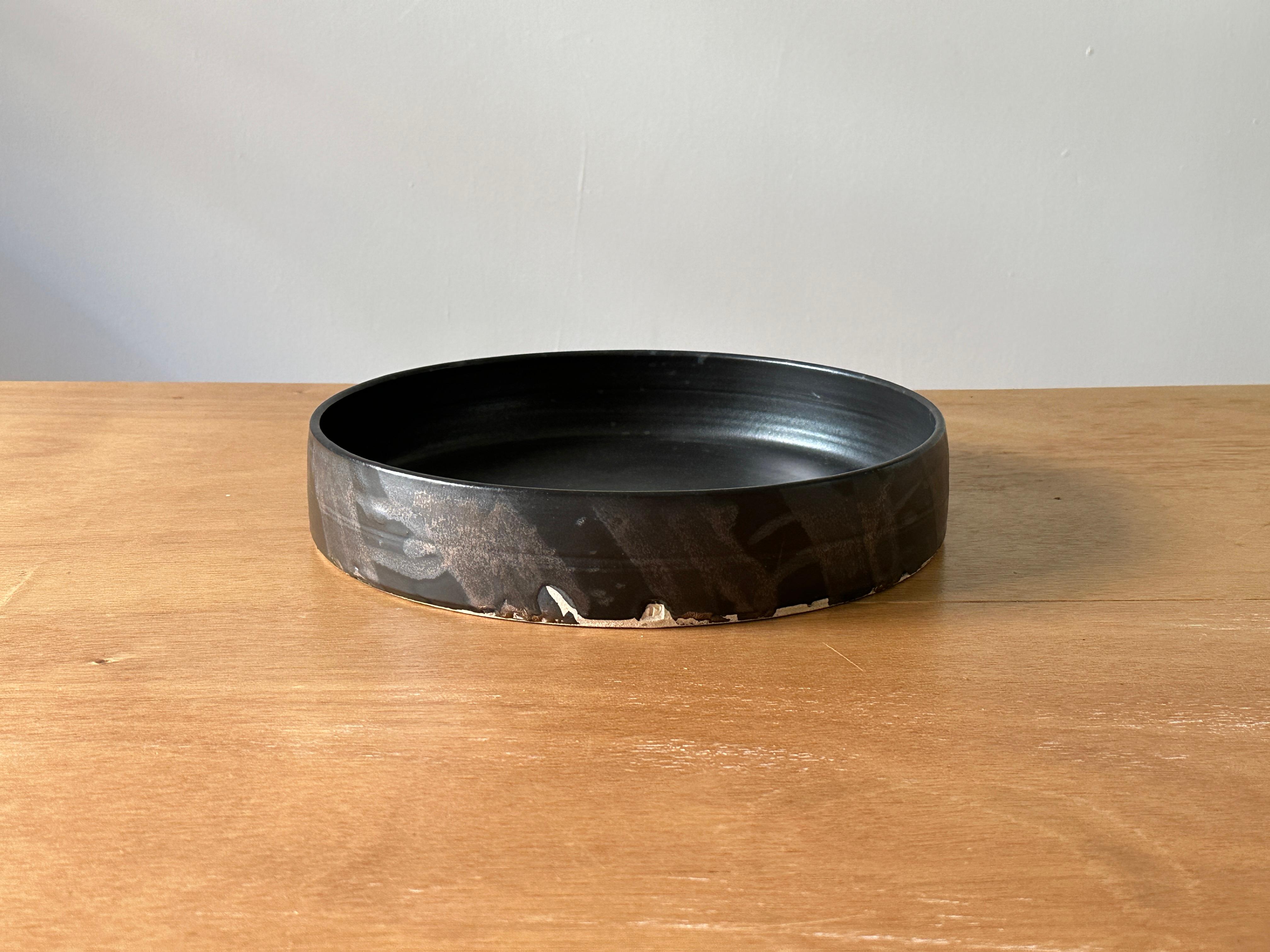 Black Ceramic Platter For Sale 2