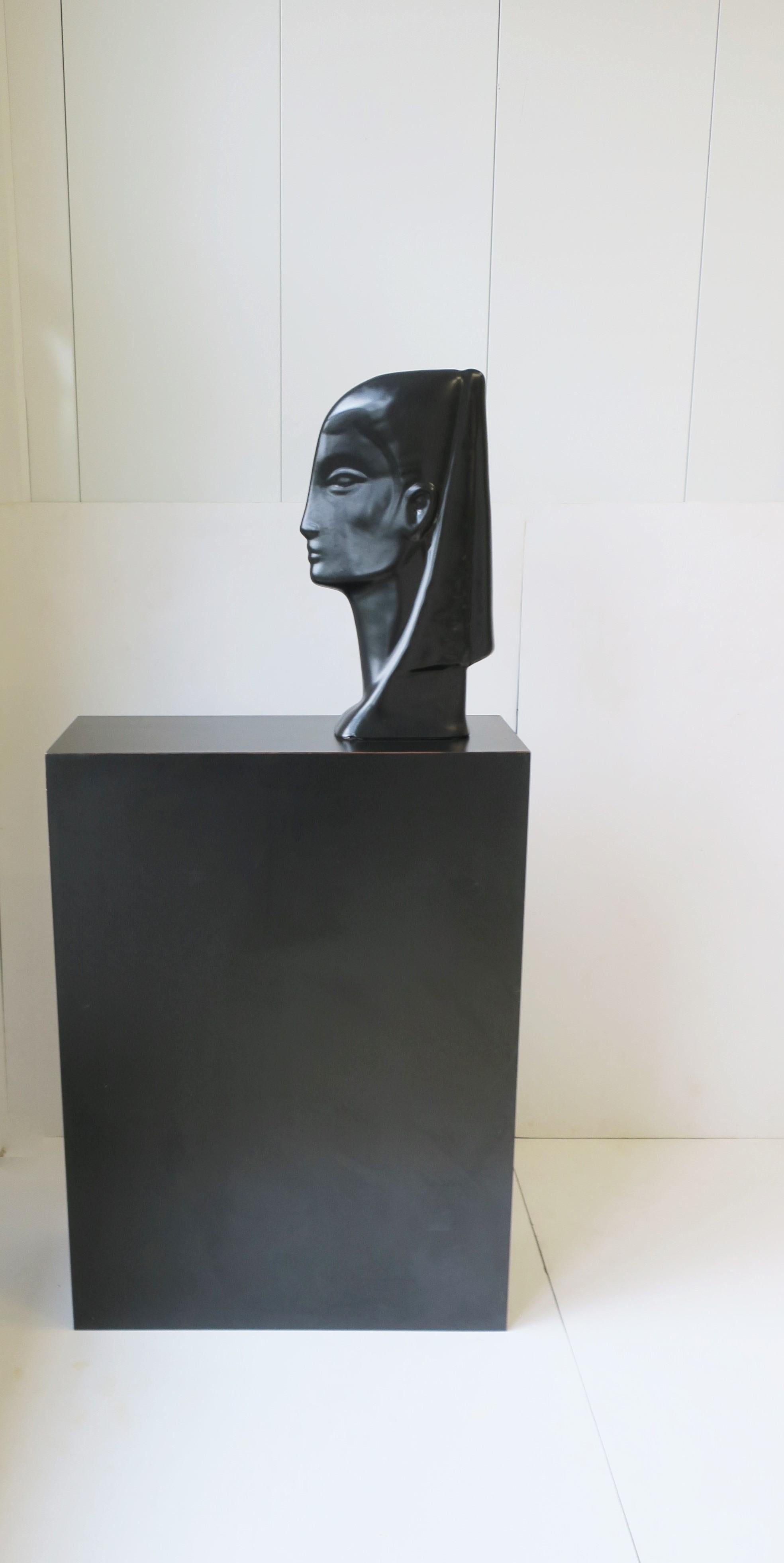 Egyptian Revival Female Face Bust Sculpture  For Sale