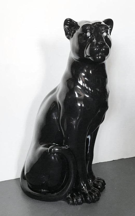 Black Ceramic Puma Sculpture by Fabio Ltd FINAL CLEARANCE SALE For Sale at  1stDibs