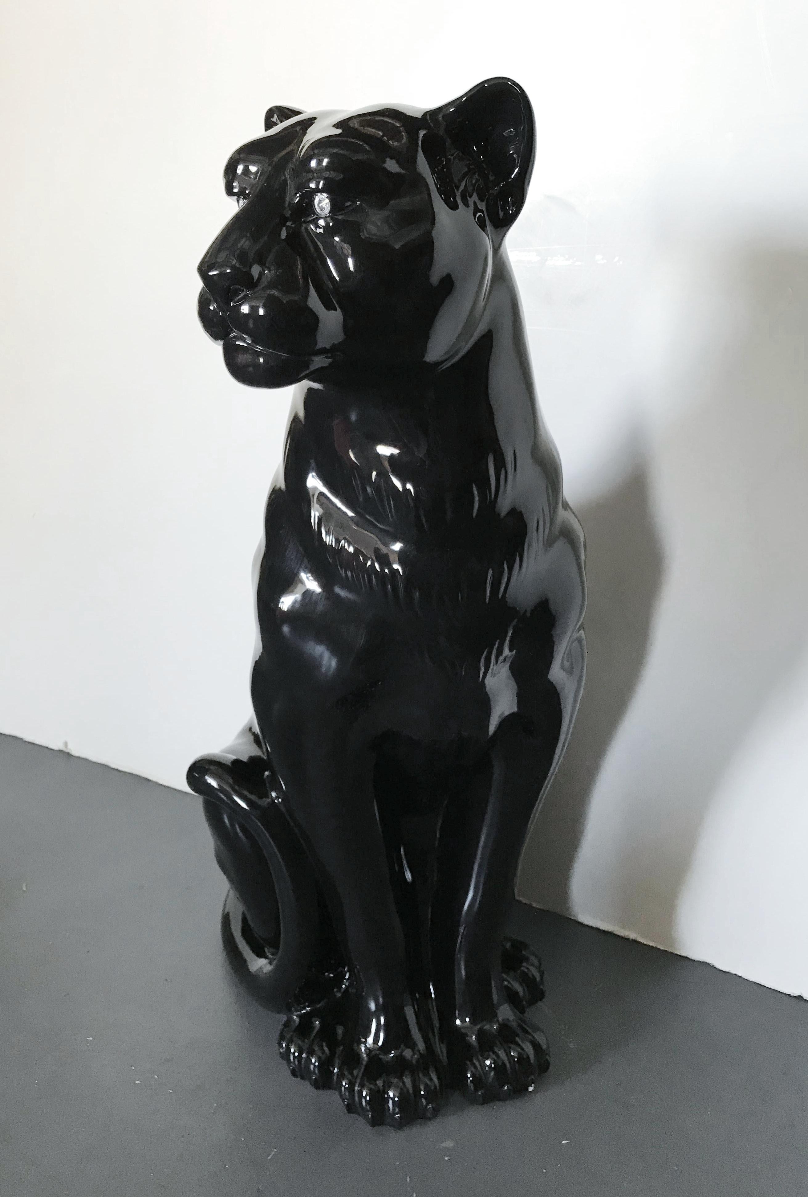 black puma statue