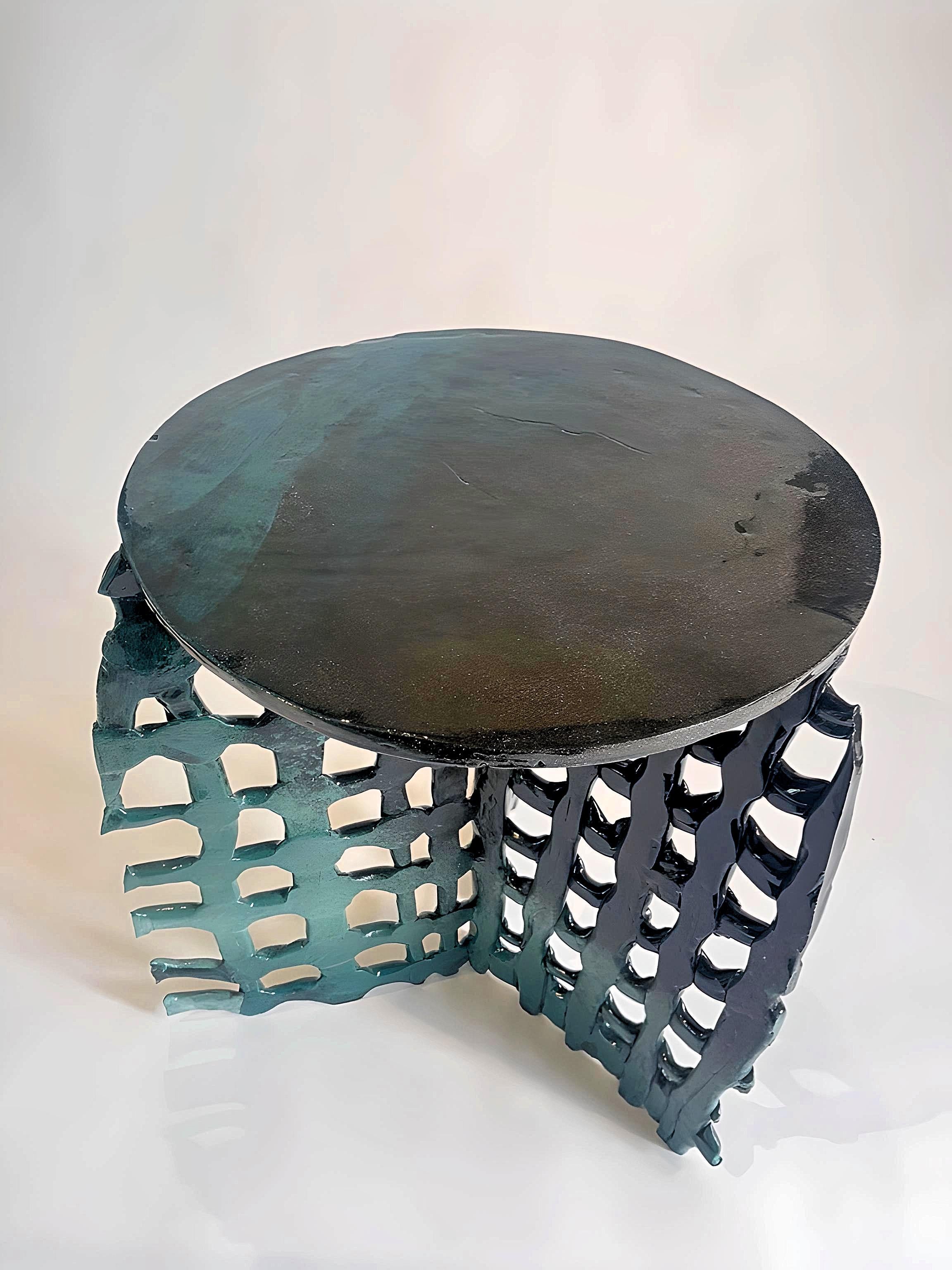 Black ceramic side table in stock For Sale at 1stDibs