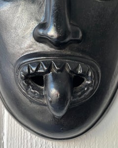 Black ceramic tribal mask - Circa 1950/70