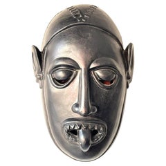 Maschera tribale in ceramica nera - CIRCA 1950/70
