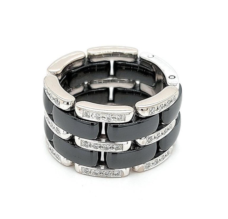 Black Ceramic Ultra Chanel Ring Set with 0.50 Carat ... (768 x 736 Pixel)