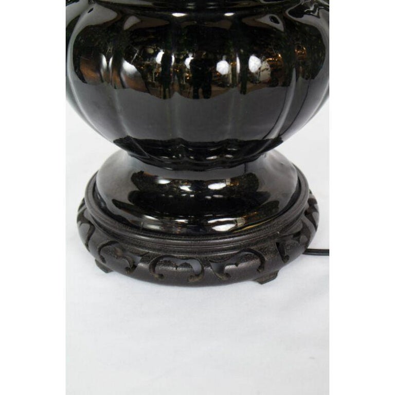 Black Ceramic Urn Table Lamp For Sale at 1stDibs