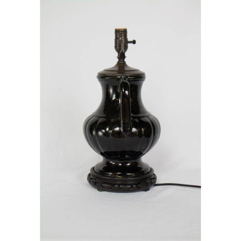 Black Ceramic Urn Table Lamp For Sale at 1stDibs
