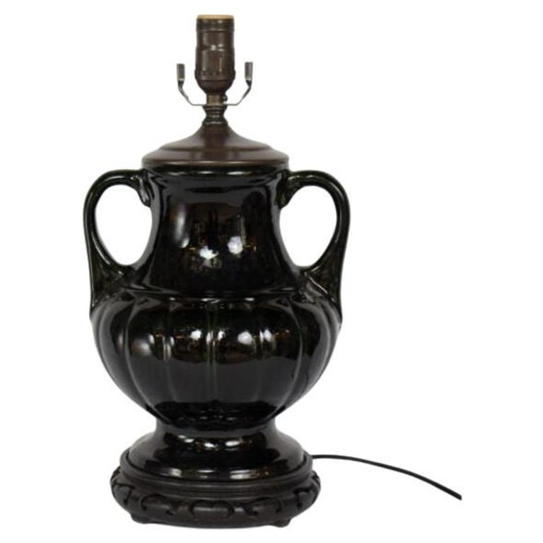 Black Ceramic Urn Table Lamp For Sale at 1stDibs