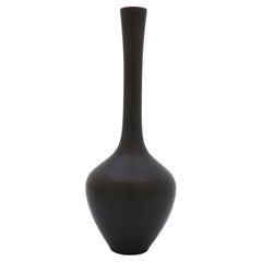 Black Ceramic Vase, Berndt Friberg, Gustavsberg 1953, Mid Century Vintage