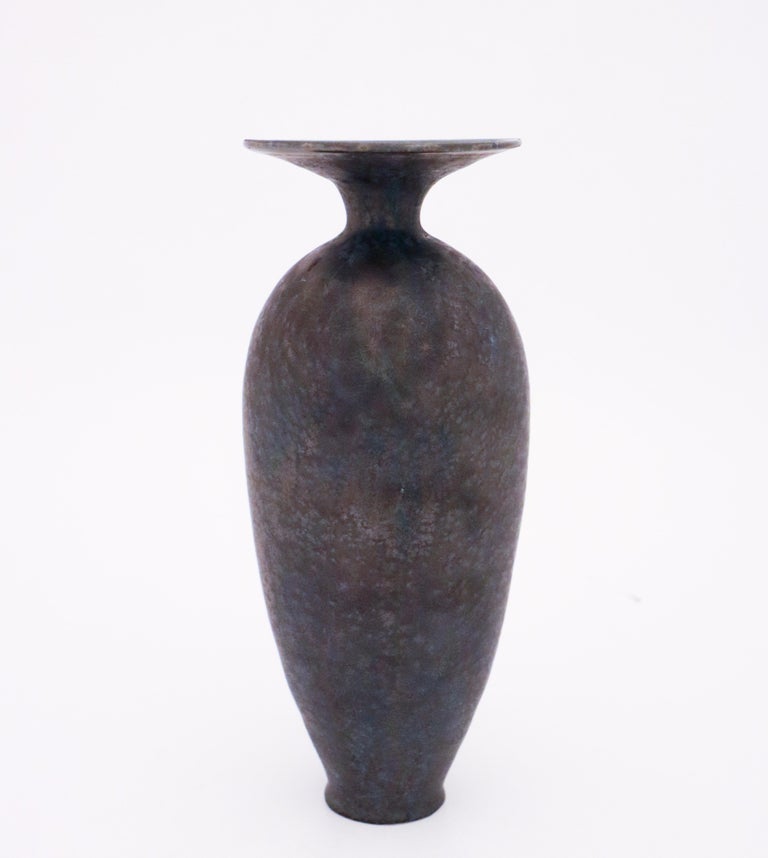 A unique black vase designed by the contemporary Swedish artist Isak Isaksson in his own studio. The vase is 27 cm (10,8