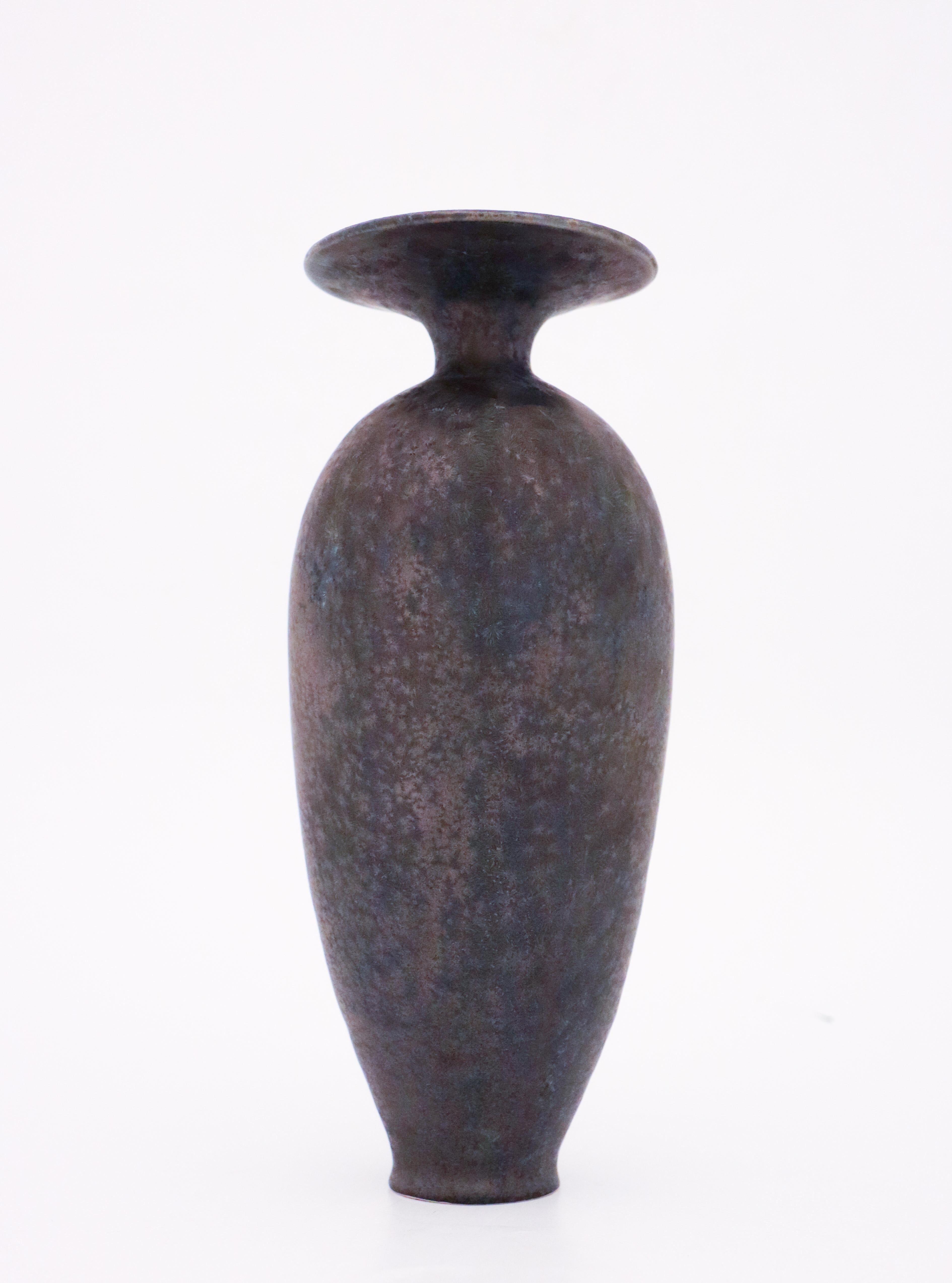 Glazed Black Ceramic Vase by Isak Isaksson, Contemporary Swedish Ceramicist