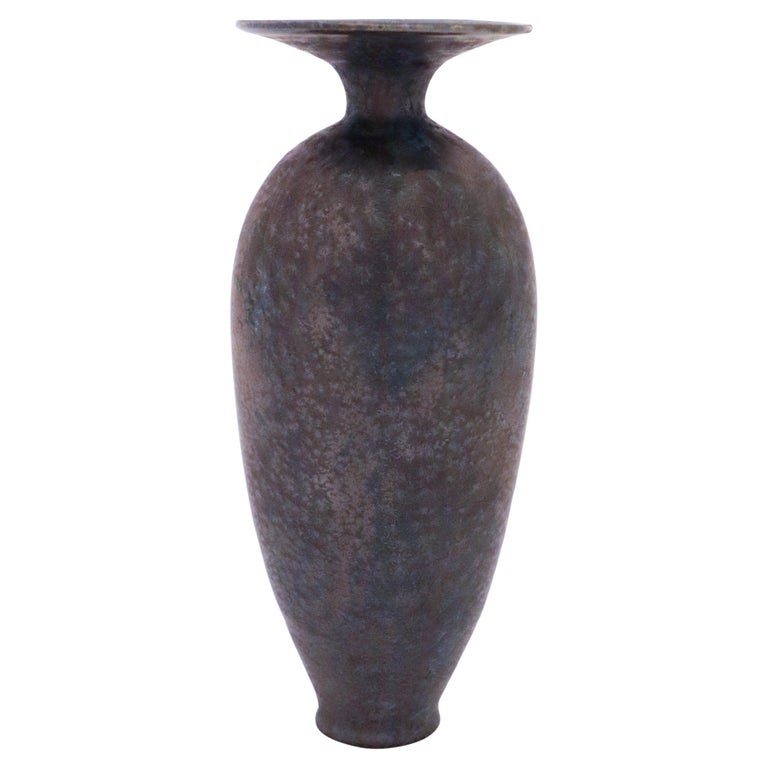 Black Ceramic Vase by Isak Isaksson, Contemporary Swedish Ceramicist For Sale