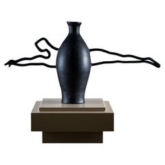 Black Ceramic Vase by Poemu, France 2023