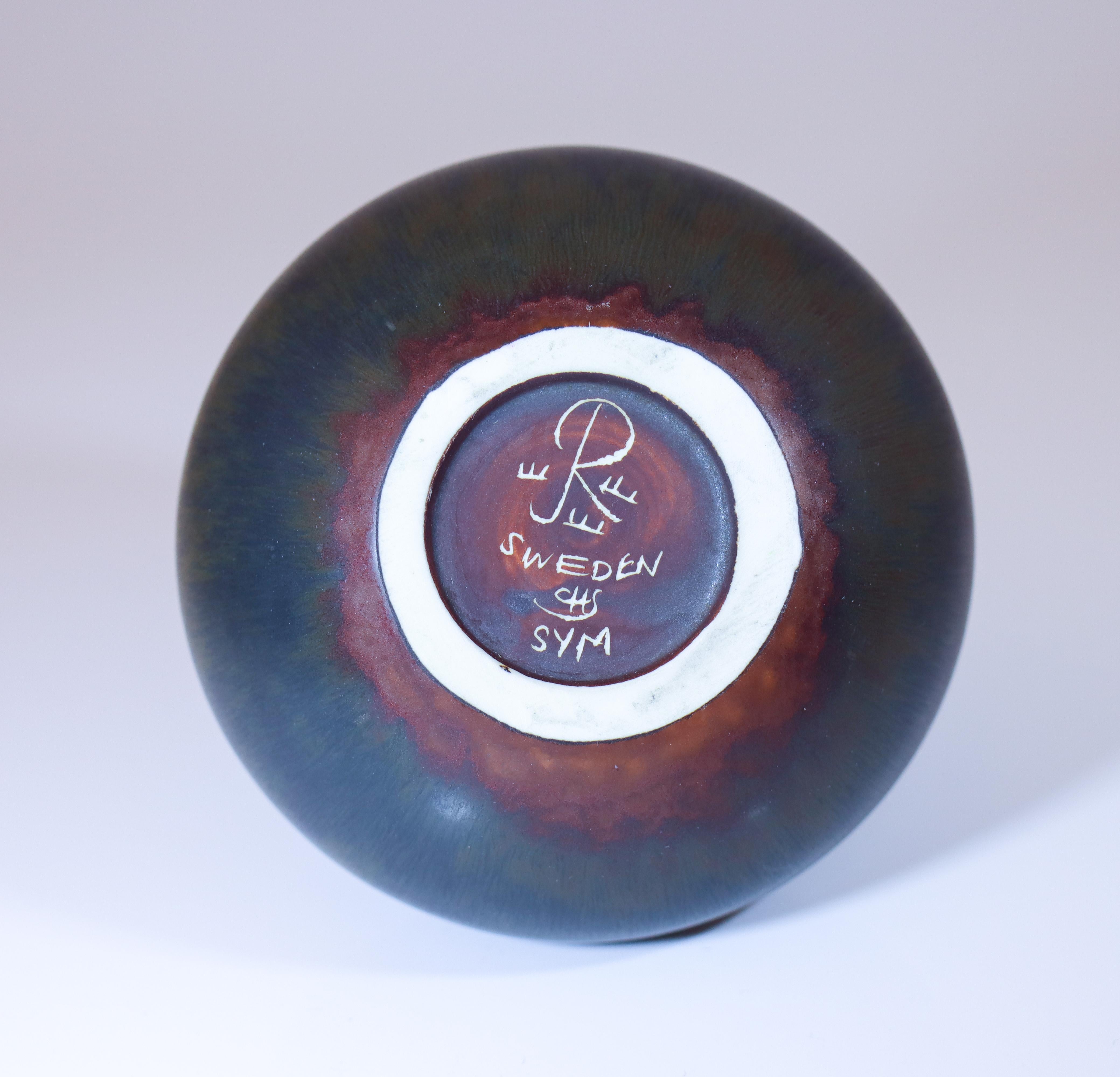 Black Ceramic Vase - Carl-Harry Stålhane - Rörstrand - Mid 20th Century For Sale 1