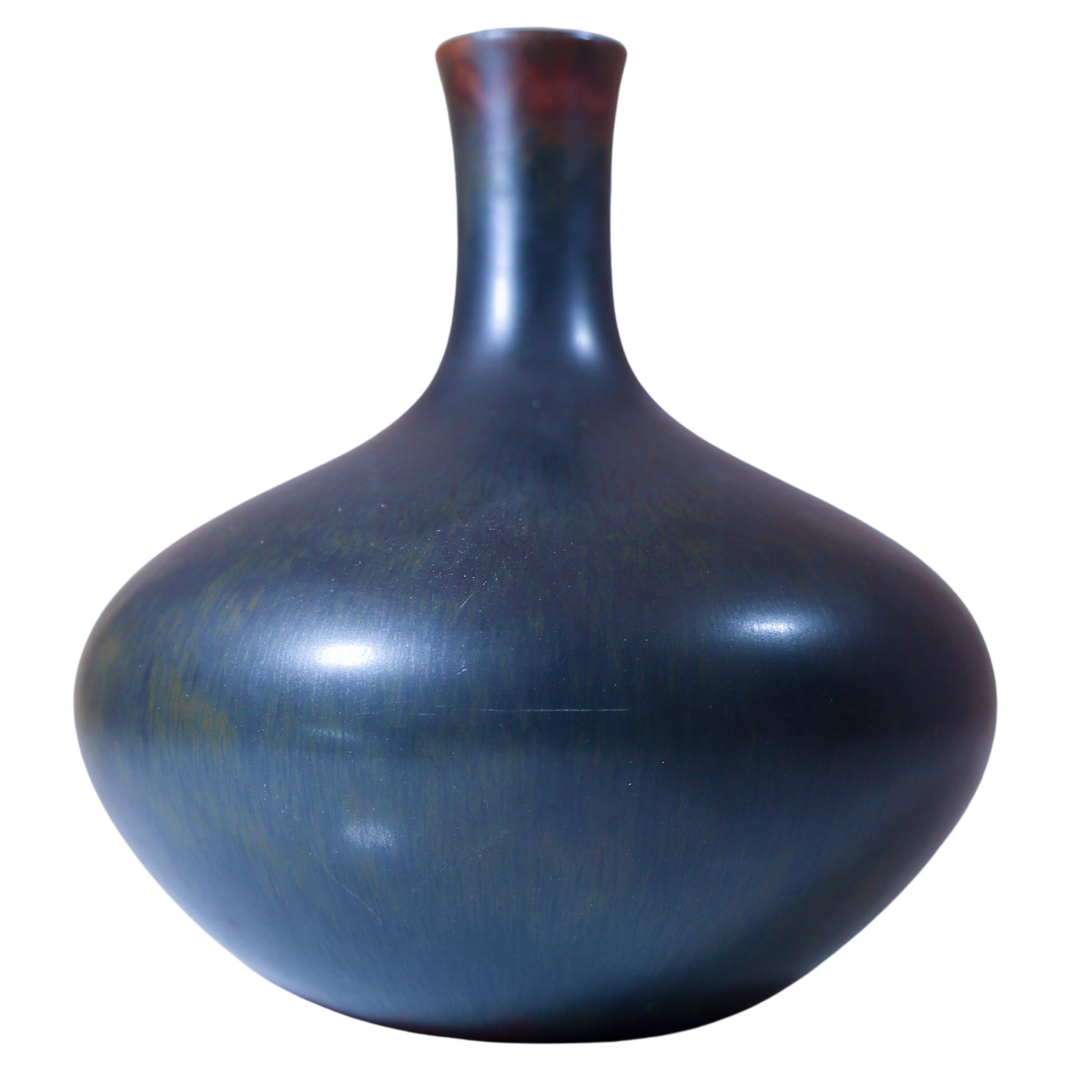 Black Ceramic Vase - Carl-Harry Stålhane - Rörstrand - Mid 20th Century For Sale