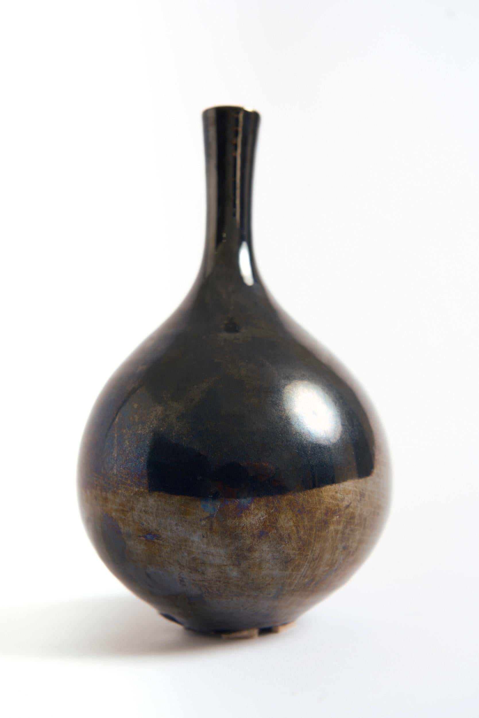 Francese Vaso di ceramica nero in vendita