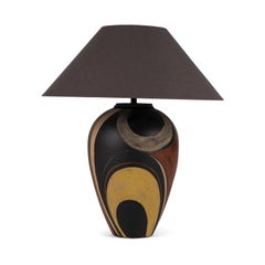 Black Ceramic Vase-Shape Table Lamp
