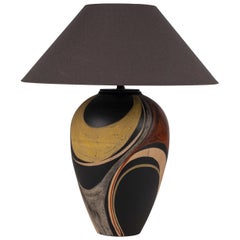 Black Ceramic Vase-Shape Table Lamp