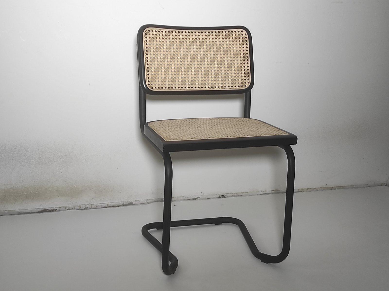 Italian Black Cesca Chair Affter Marcel Breuer Italy 1980s For Sale