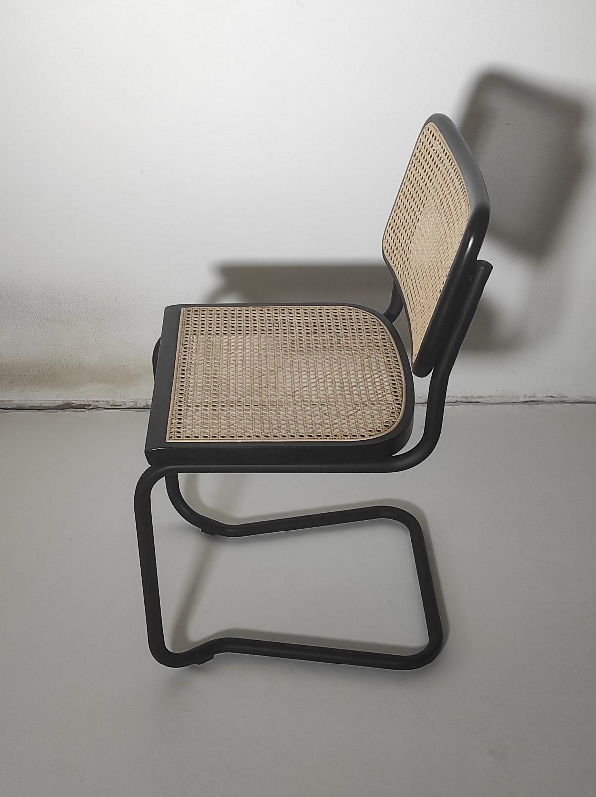 Late 20th Century Black Cesca Chair Affter Marcel Breuer Italy 1980s For Sale