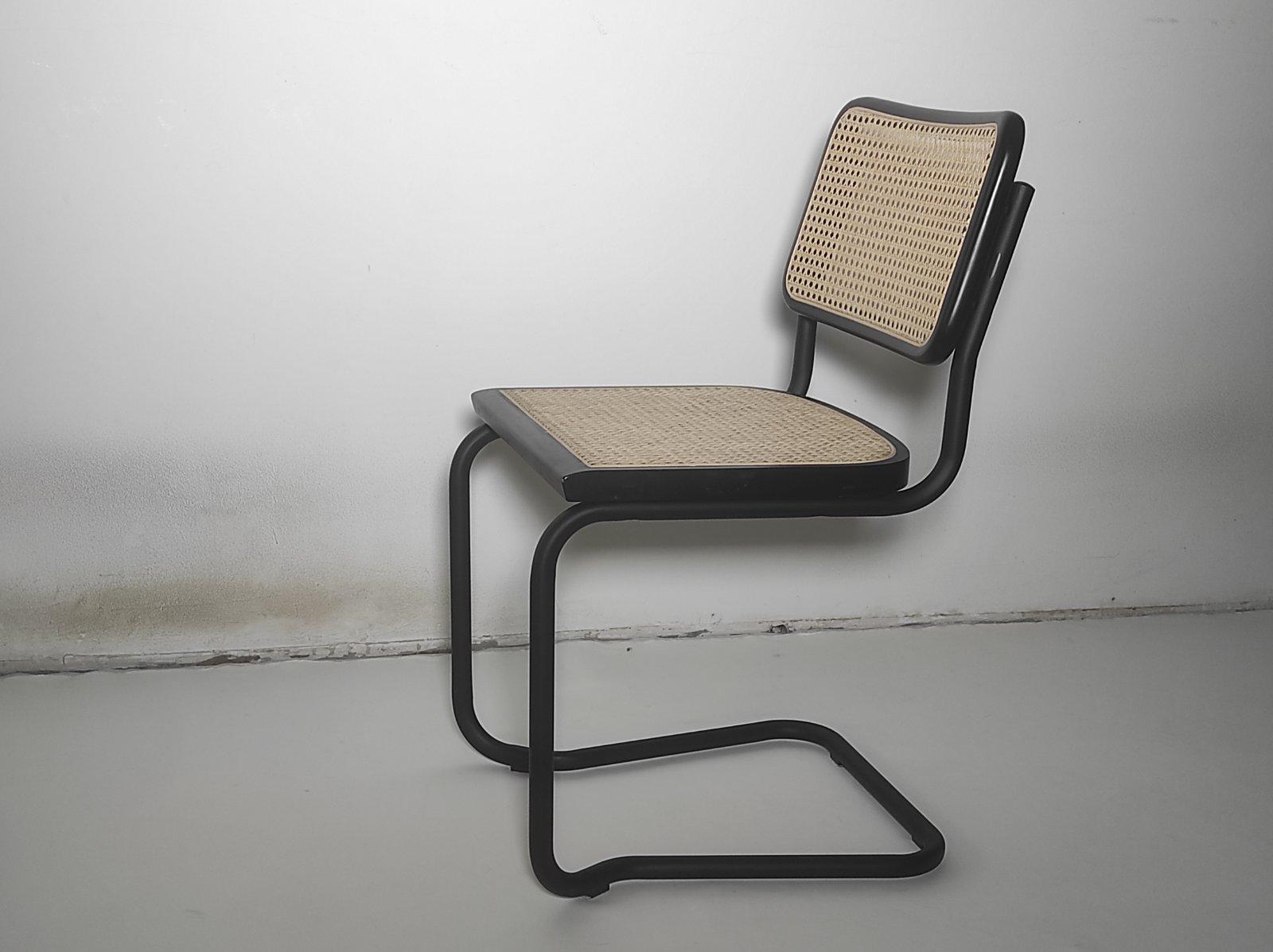 Metal Black Cesca Chair Affter Marcel Breuer Italy 1980s For Sale