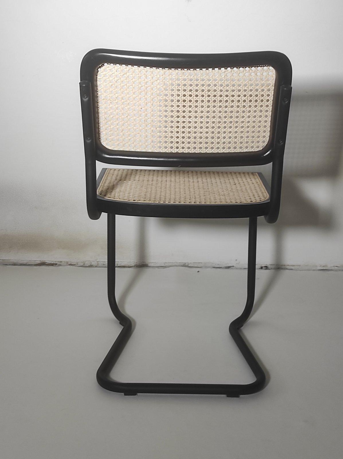 Affiche de chaise Cesca noire Marcel Breuer Italie années 1980 en vente 1